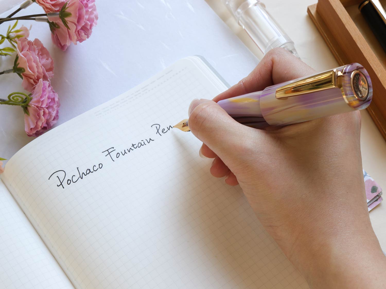 PoChaCo・ミルキーマーブル Fountain Pen - Wancher ワンチャー