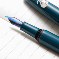 象嵌 白鳥・漆・碧 Fountain Pen - Wancher ワンチャー