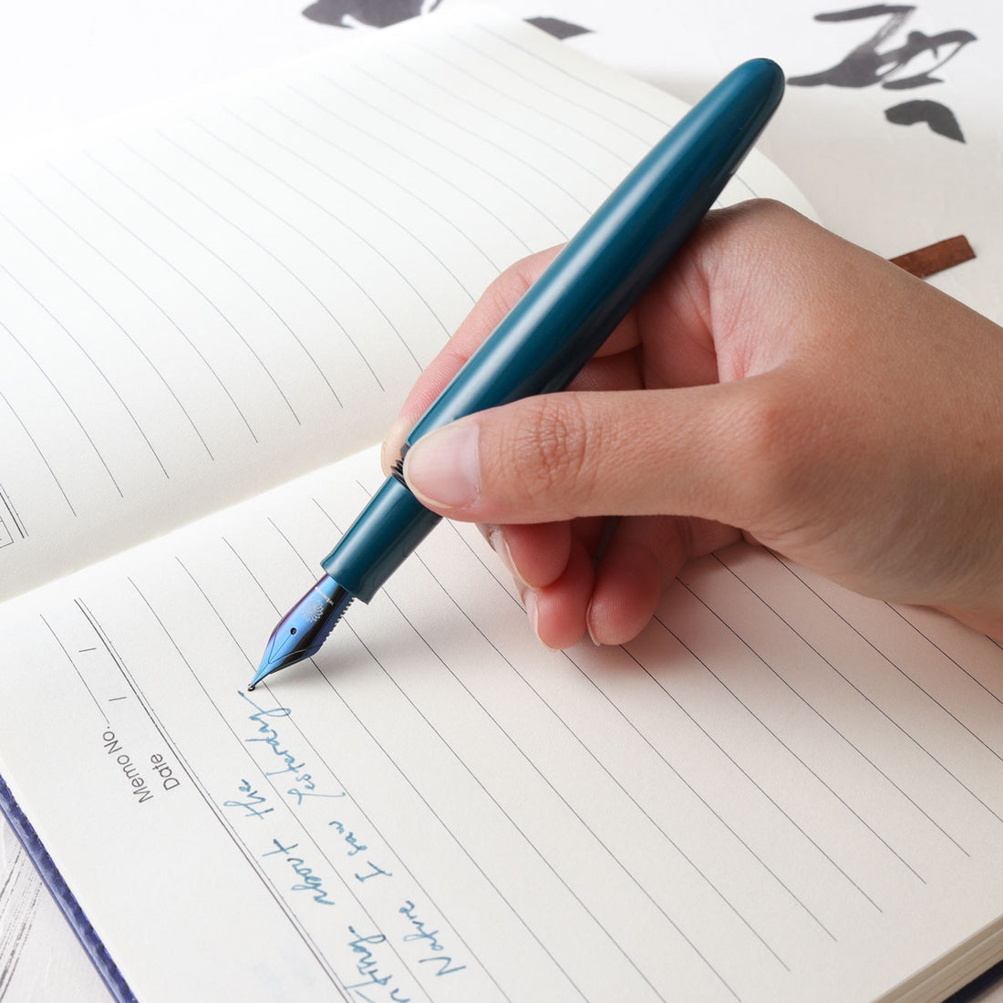 象嵌 白鳥・漆・碧 Fountain Pen - Wancher ワンチャー