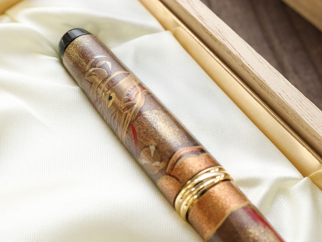 呉竹万年毛筆 夢銀河天然木・龍・輪島蒔絵 Brush Pen - Wancher ワンチャー