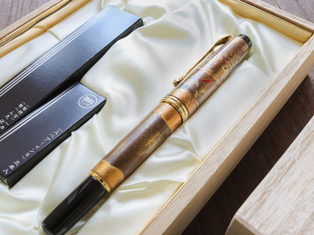 呉竹万年毛筆 夢銀河天然木・龍・輪島蒔絵 Brush Pen - Wancher ワンチャー