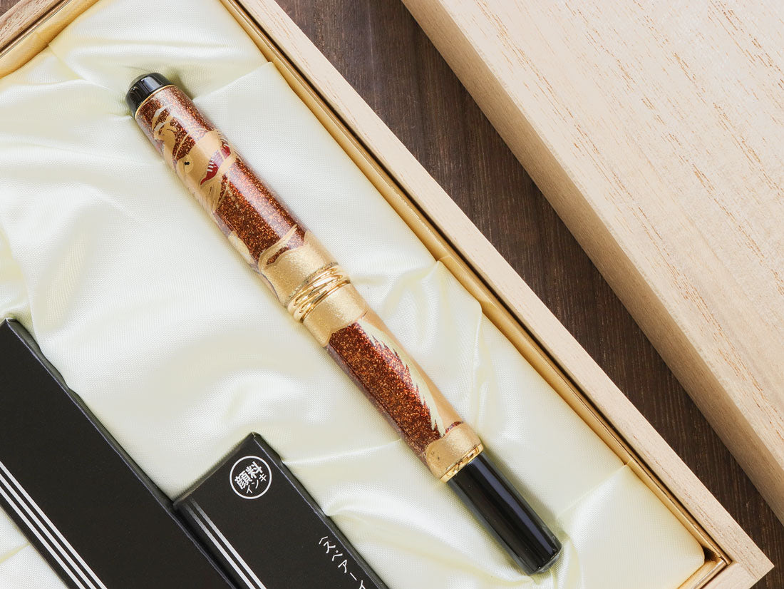 呉竹万年毛筆 夢銀河輪島塗・昇龍 Brush Pen - Wancher ワンチャー