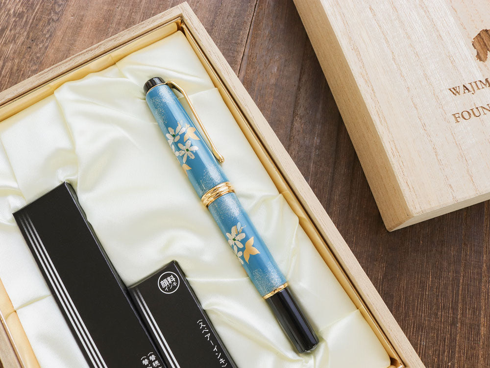 呉竹万年毛筆 夢銀河輪島塗・雪割草 Brush Pen - Wancher ワンチャー