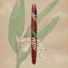 Fountain Pen by Wancher - Okinawan Urushi Tsuikin Shell ginger