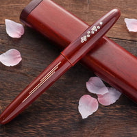 象嵌 桜の川・漆・赤溜塗り Fountain Pen - Wancher ワンチャー