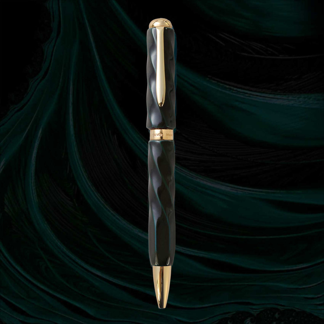 仁風ボールペン・青溜塗 Ballpoint Pen - Wancher ワンチャー