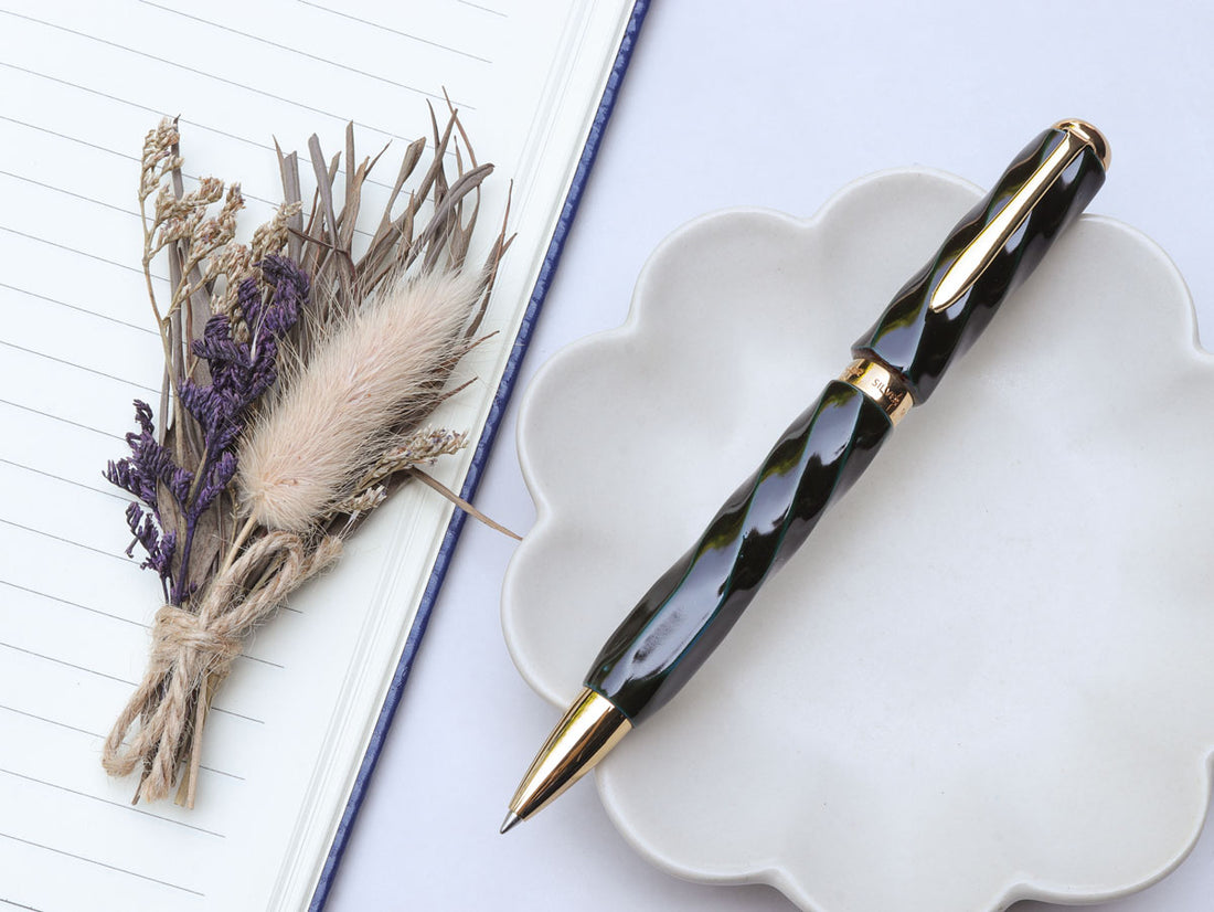 仁風ボールペン・青溜塗 Ballpoint Pen - Wancher ワンチャー