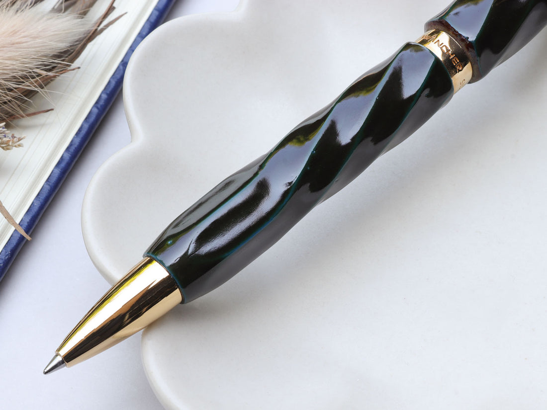 仁風ボールペン・青溜塗 Ballpoint Pen - Wancher ワンチャー