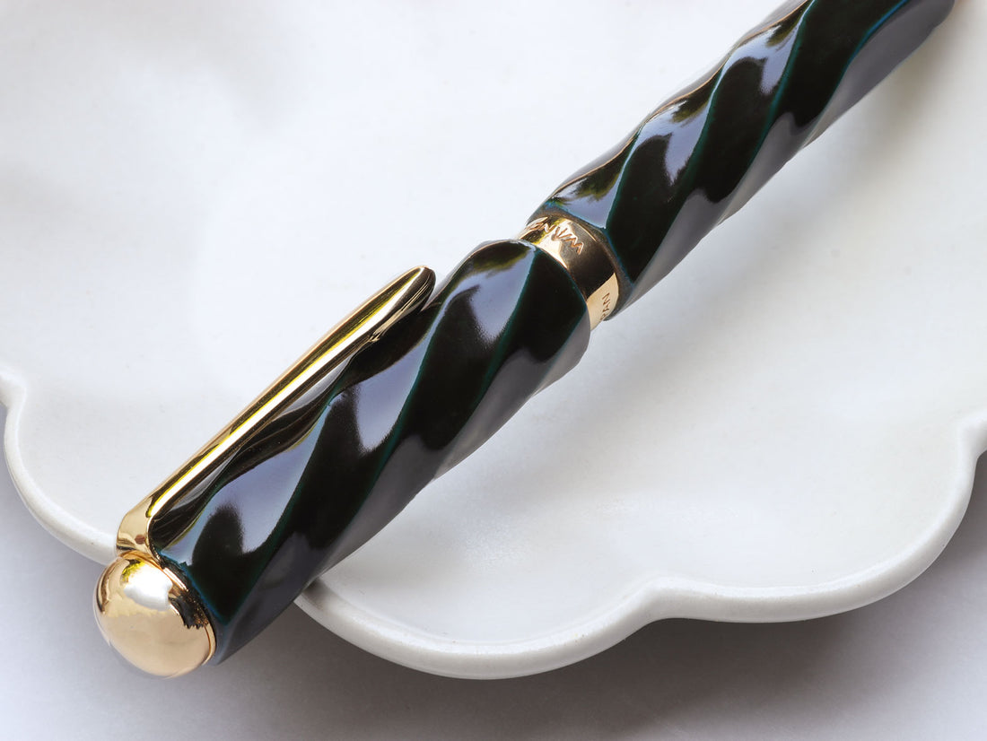 仁風ボールペン・青溜塗 Ballpoint Pen - Wancher ワンチャー