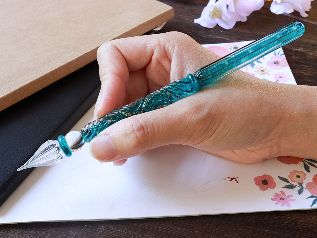 国東ガラスペン・ペン枕セット・ジェイドバイン Glass Pen - Wancher ワンチャー