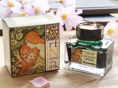 呉竹アール・ヌーヴォーカラーインク・ジョルナイグリーン Bottled Ink - Wancher ワンチャー