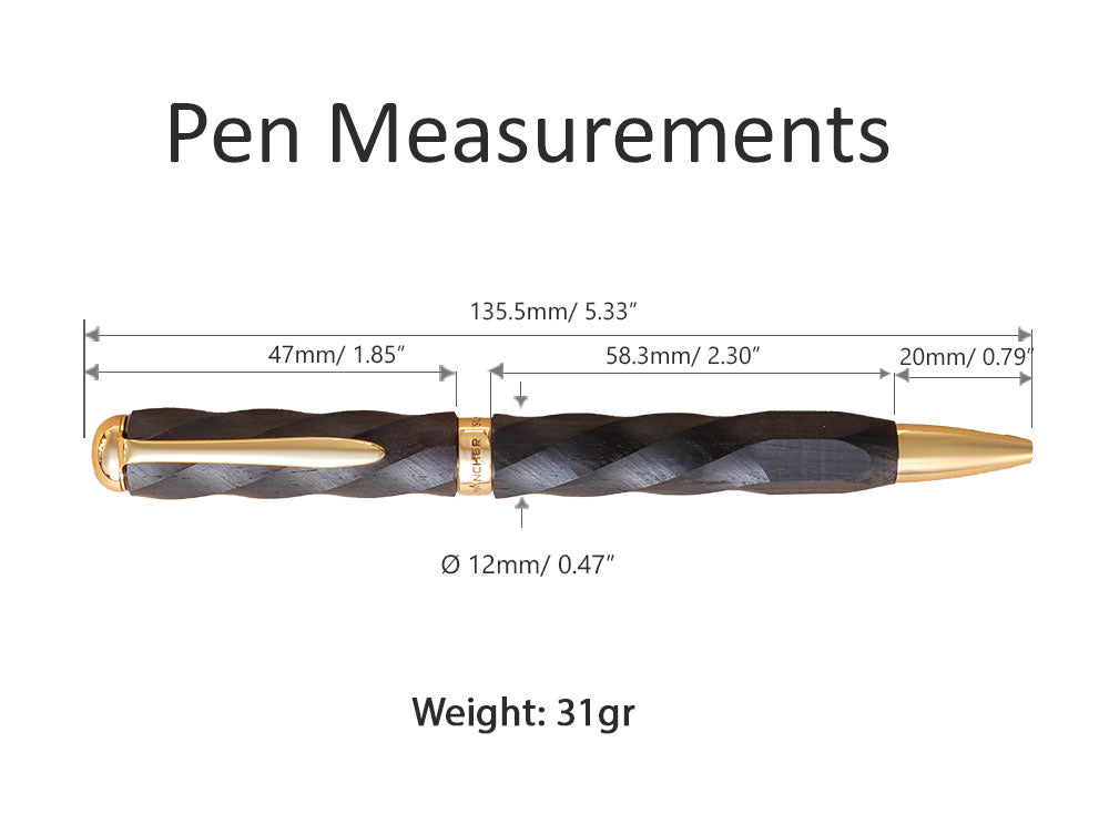 仁風ボールペン・黒檀 Ballpoint Pen - Wancher ワンチャー