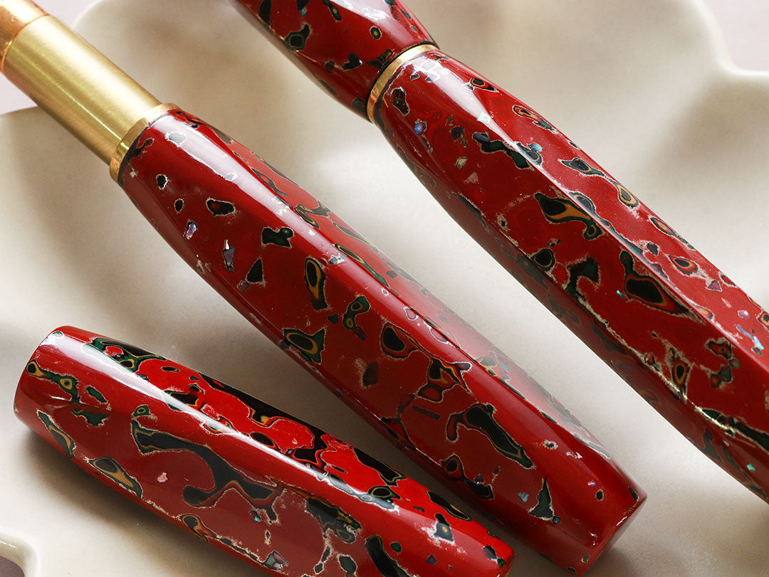 伝承・津軽漆・赤上げ螺鈿 Fountain Pen | ワンチャーペン Wancher