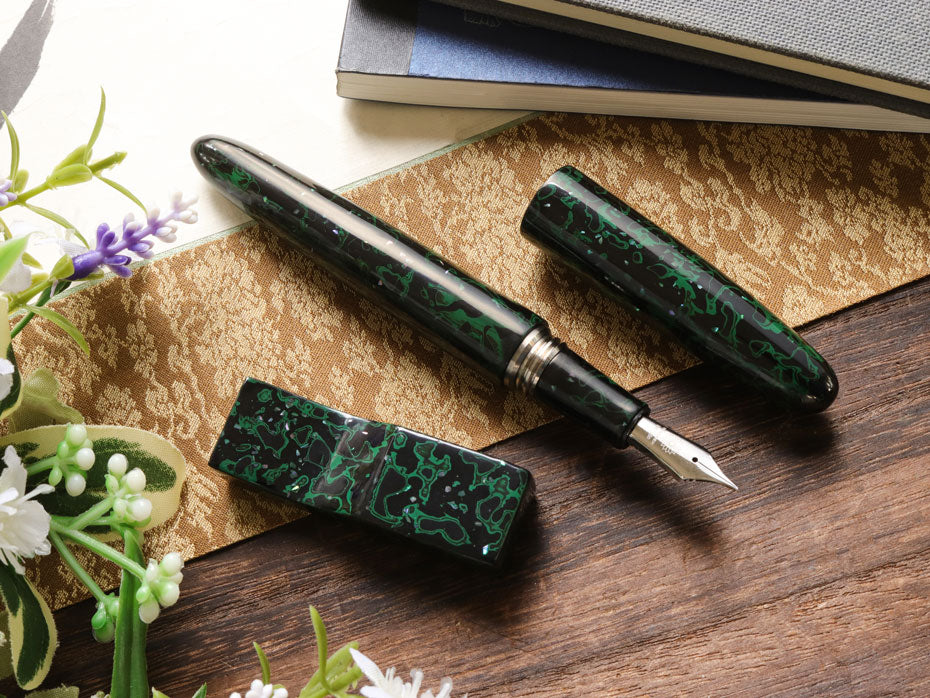 津軽塗・緑上げ 螺鈿 Fountain Pen - Wancher ワンチャー