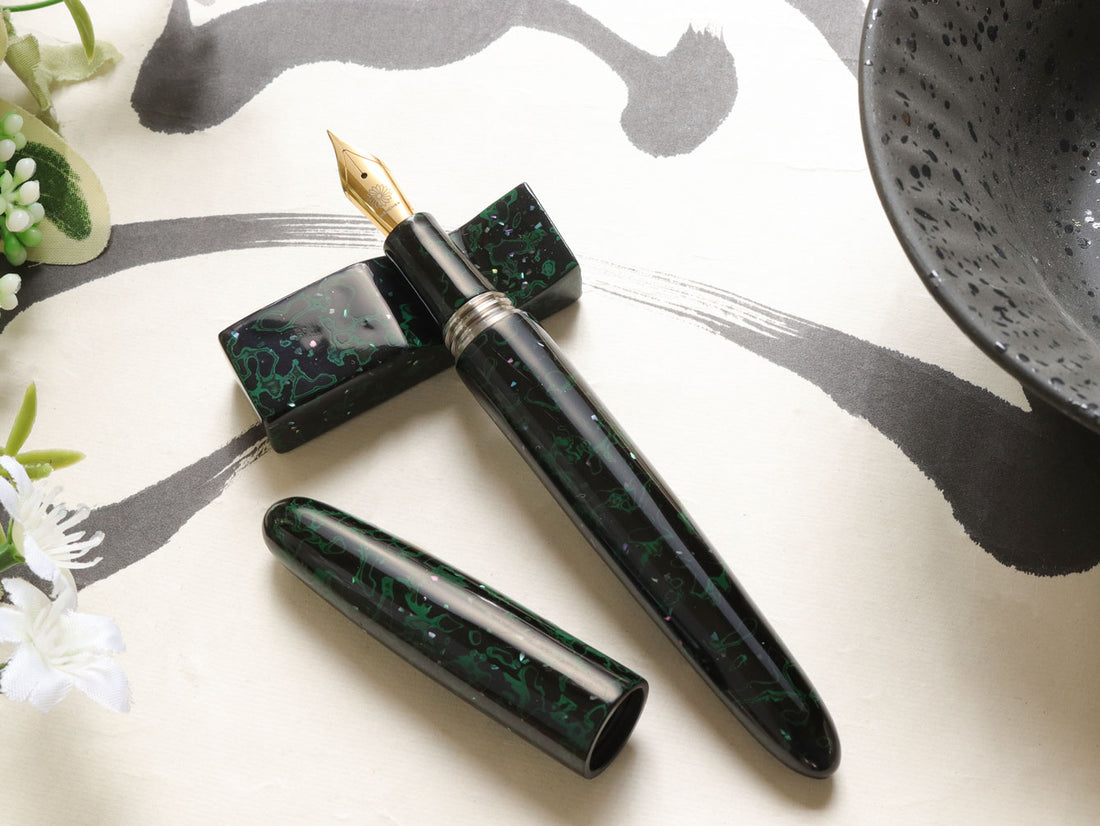 津軽塗・緑上げ 螺鈿 Fountain Pen - Wancher ワンチャー