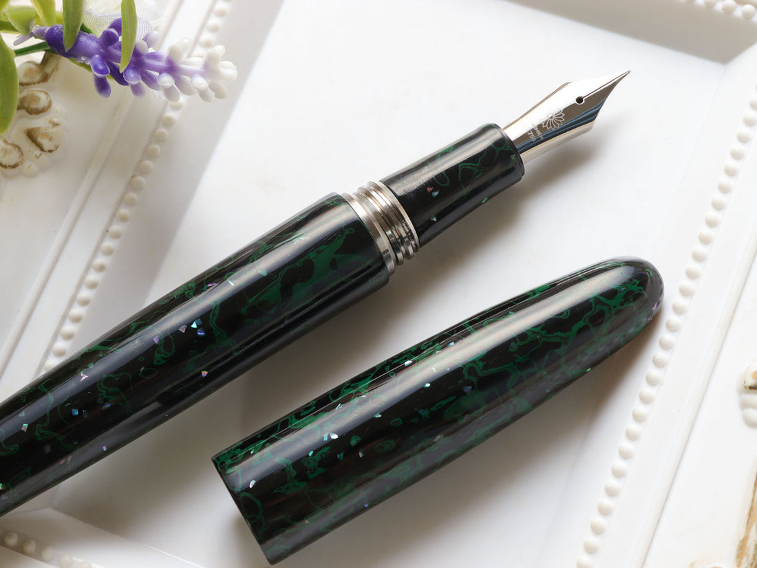 津軽塗・緑上げ 螺鈿 Fountain Pen - Wancher ワンチャー
