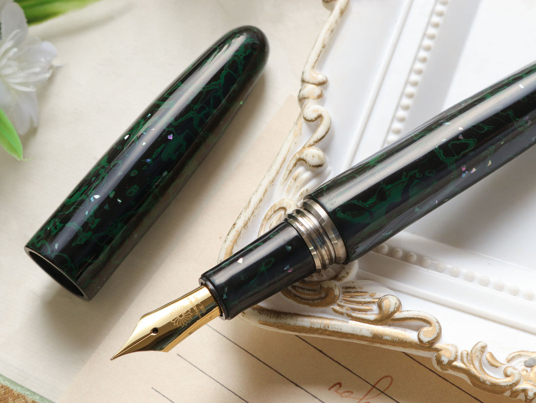 津軽塗・緑上げ 螺鈿 Fountain Pen - Wancher ワンチャー