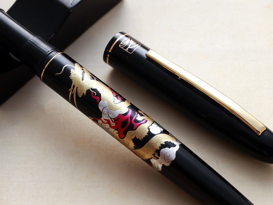 呉竹近代蒔絵万年筆- 龍と宝珠 Fountain Pen - Wancher ワンチャー