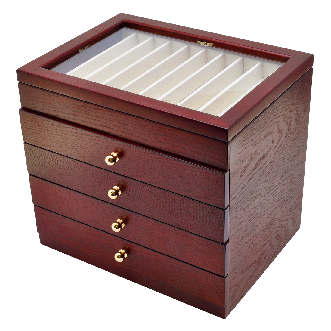 カバ材　木製漆ペンディスプレイケース・50本入れ Pen Box - Wancher ワンチャー