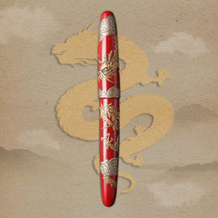 堆錦・双竜・朱 Fountain Pen - Wancher ワンチャー