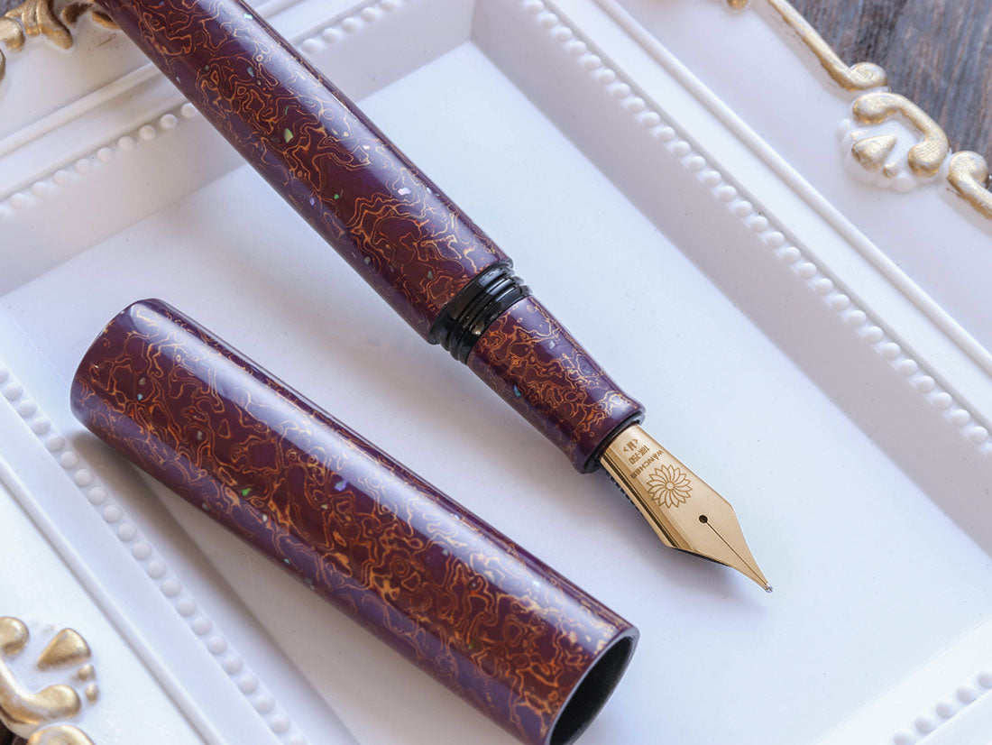 世界万年筆・犀皮漆・紫上げ Fountain Pen | ワンチャーペン Wancher