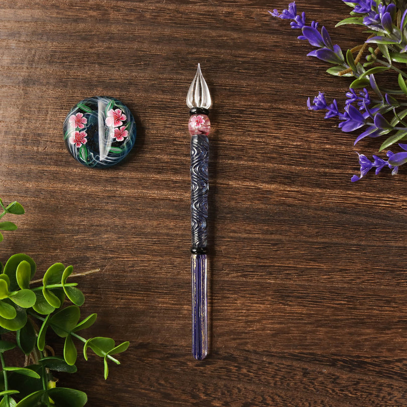 国東ガラスペン・ペン枕セット・春風10 Glass Pen - Wancher ワンチャー