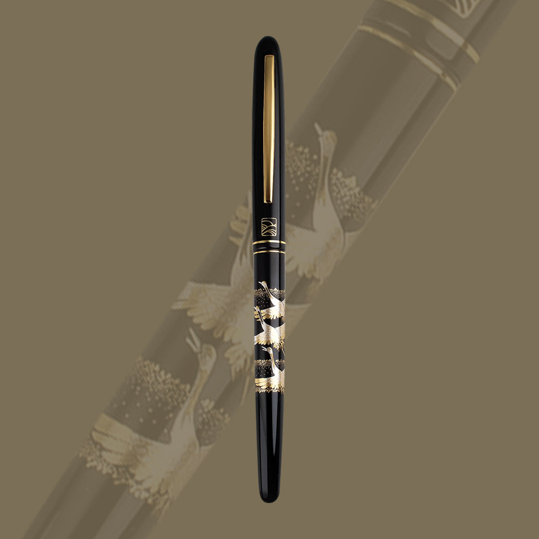 呉竹近代蒔絵万年筆 - 鶴寿千歳 Fountain Pen - Wancher ワンチャー