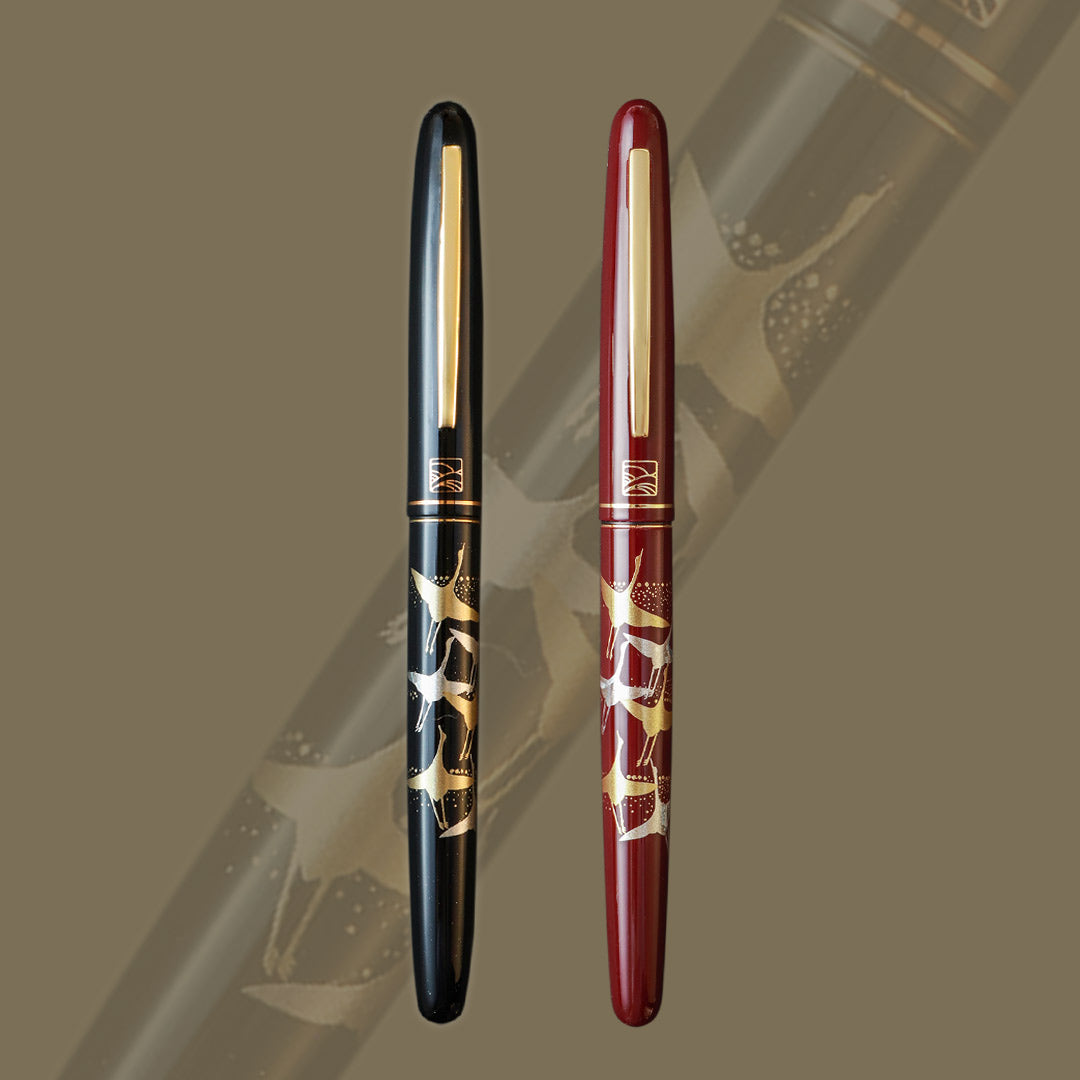 呉竹近代蒔絵万年筆 - 鶴寿 Fountain Pen - Wancher ワンチャー