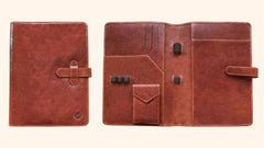 本革ノートカバー A5 </br> コンパクト - コニャックブラウン Pen Pouch - Wancher ワンチャー