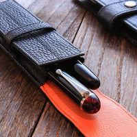 ペンブレース２本用・ブラックオレンジ Pen Pouch - Wancher ワンチャー
