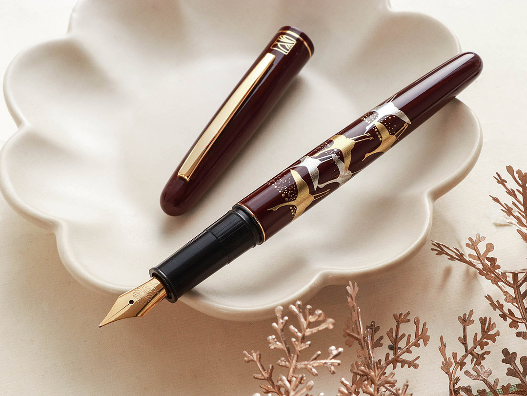 呉竹近代蒔絵万年筆 - 鶴寿 Fountain Pen - Wancher ワンチャー