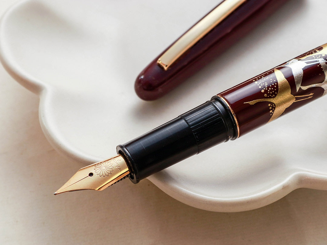 呉竹近代蒔絵万年筆 - 鶴寿 Fountain Pen - Wancher ワンチャー
