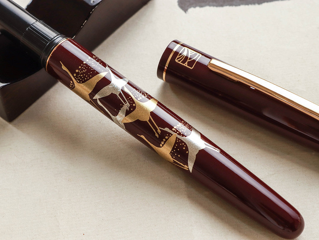 呉竹近代蒔絵万年筆 - 鶴寿 Fountain Pen - Wancher ワンチャー