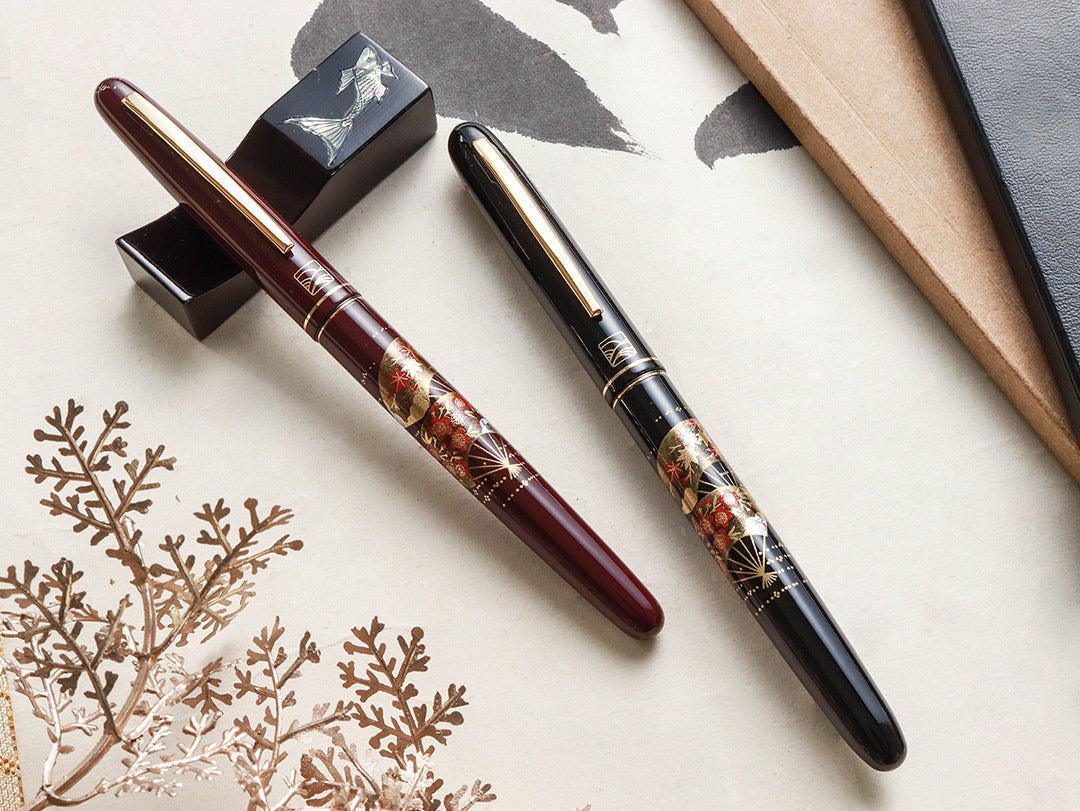 呉竹近代蒔絵万年筆 - 扇面 Fountain Pen - Wancher ワンチャー