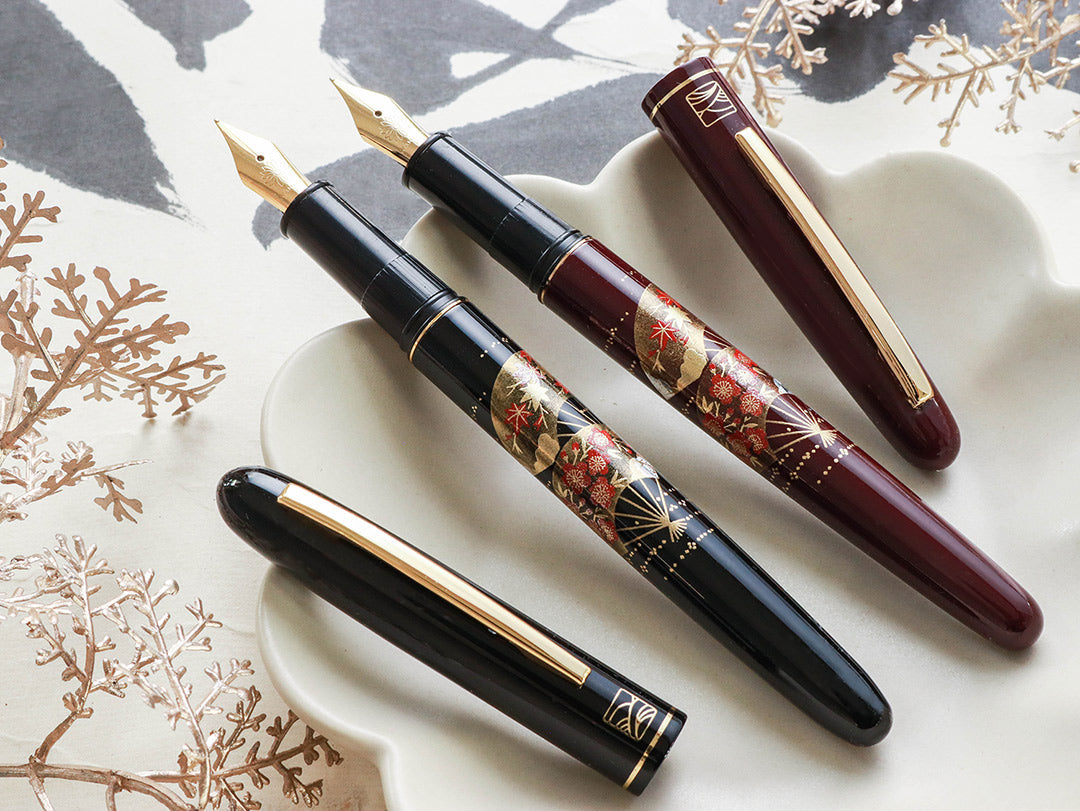 呉竹近代蒔絵万年筆 - 扇面 Fountain Pen - Wancher ワンチャー