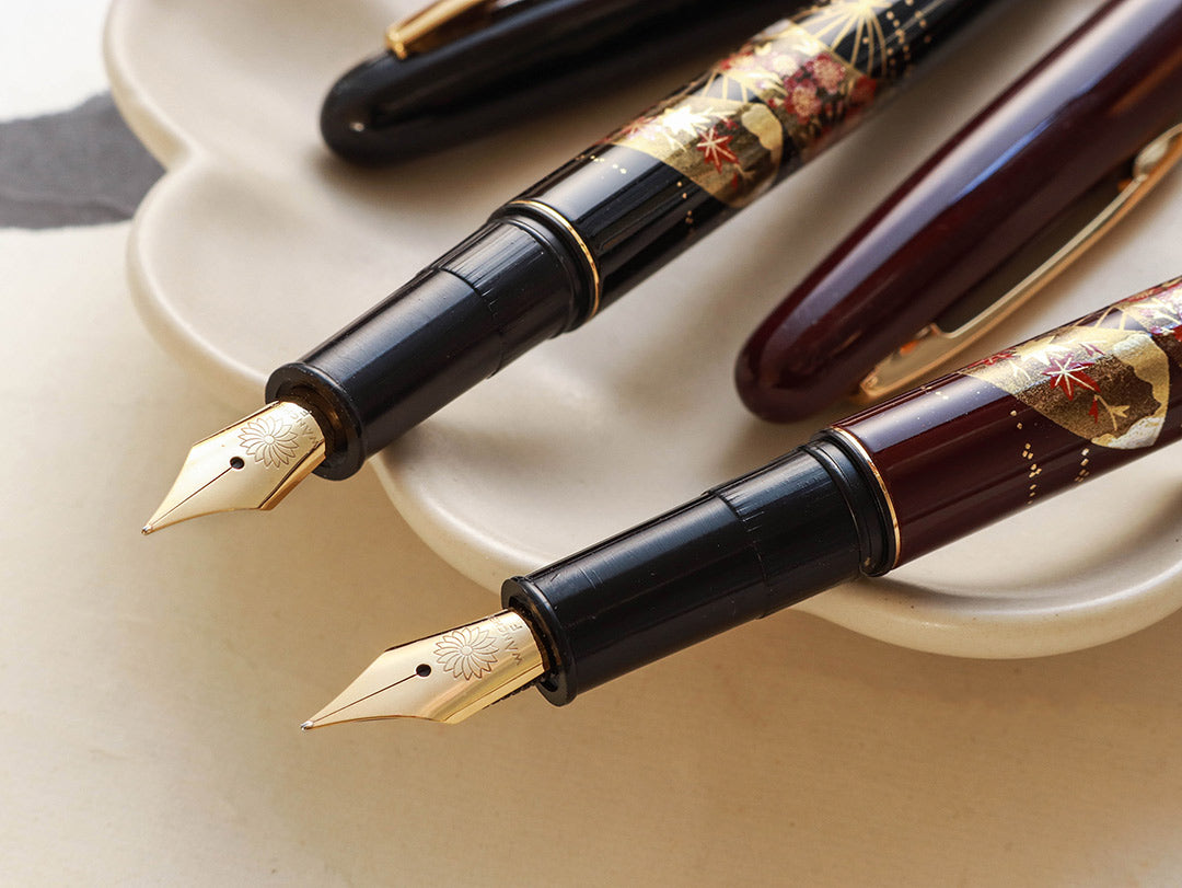 呉竹近代蒔絵万年筆 - 扇面 Fountain Pen - Wancher ワンチャー