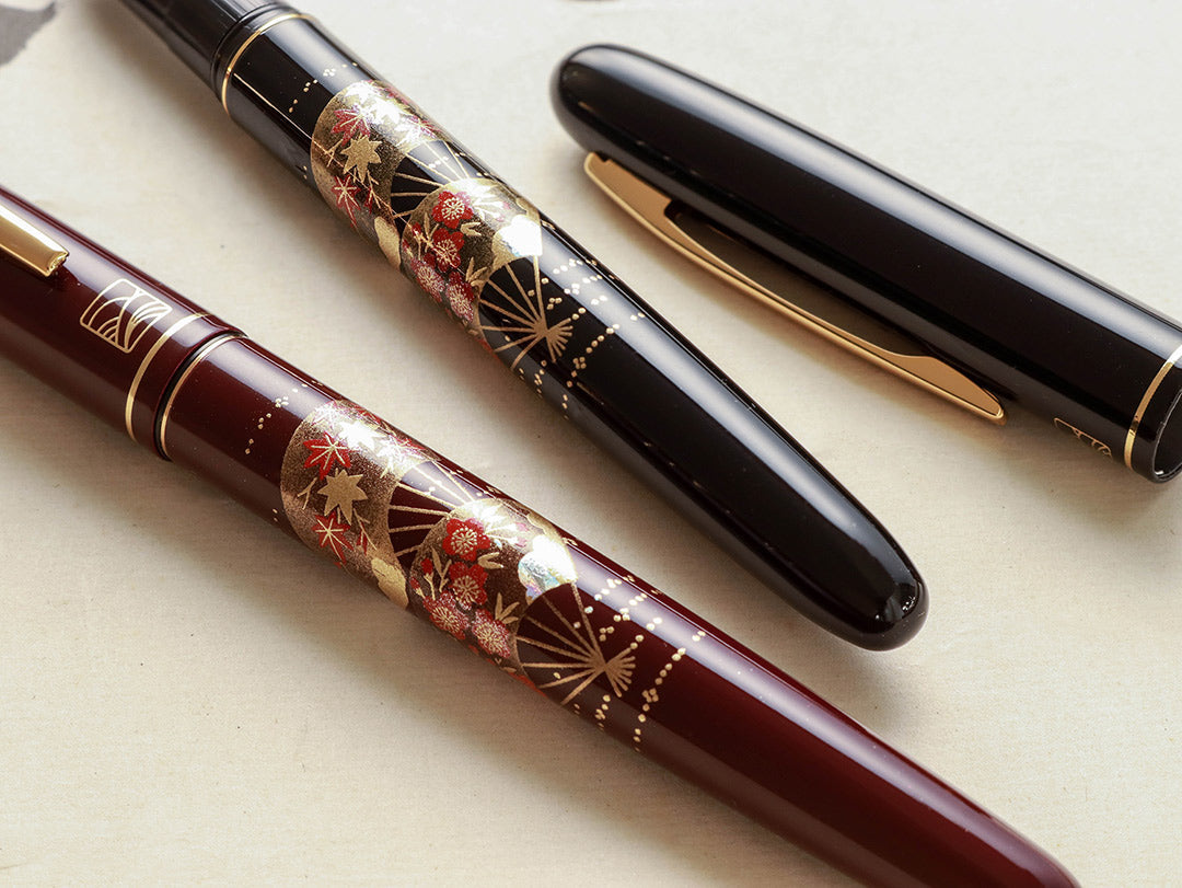 呉竹近代蒔絵万年筆 - 扇面 Fountain Pen - Wancher ワンチャー
