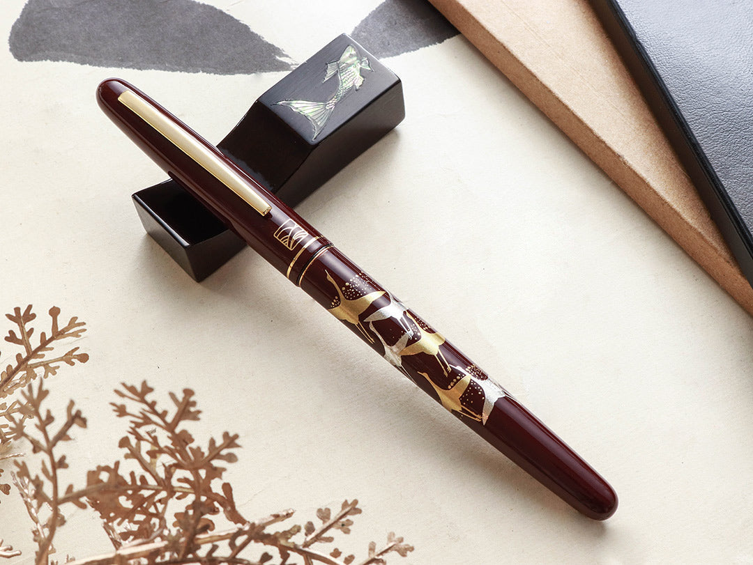 呉竹近代蒔絵万年筆 - 鶴寿 Fountain Pen - Wancher ワンチャー